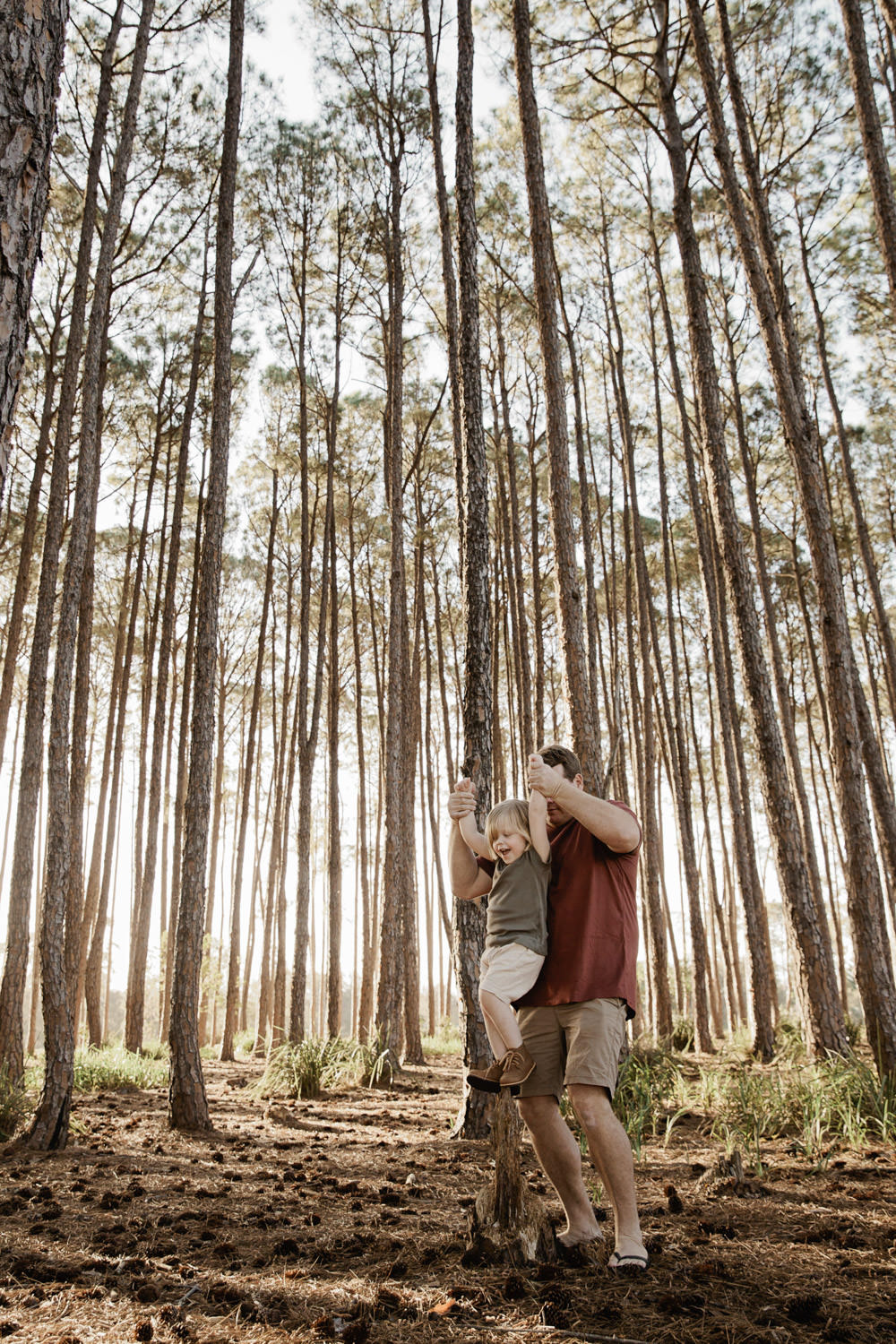 family-exploring-in-pine-forest-Family-Photography-Beach_Brisbane-GoldCoast-Natural