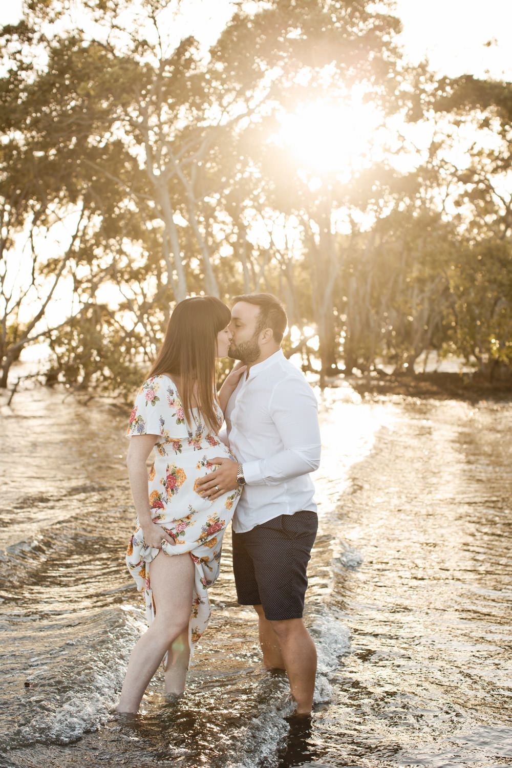 maternity-session-at-sunrise-athebeach-mother-and-newborn-baby-Natural-family with maternity-newborn-lifestyle-imagery- photography in Brisbane- QuinceandMulberry